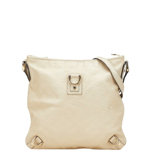 Gucci Guccissima Abbey Crossbody Bag Beige Leather - Picture 1 of 10